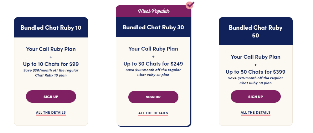 Ruby receptionist Pricing 3